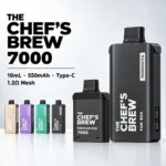 CHEF’ BREW 廚師佳釀 7000口一次性電子煙｜3ml防漏磁吸煙彈 400mAh Type-C恆壓快充 買2盒煙彈送主機 7種口味現貨